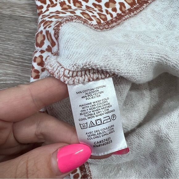 Lou & grey signature soft leopard printed crewneck sweatshirt pullover sweater - Picture 6 of 7